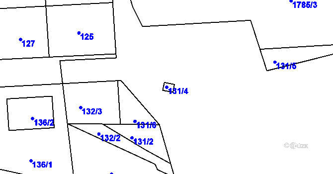 Parcela st. 131/4 v KÚ Buštěhrad, Katastrální mapa