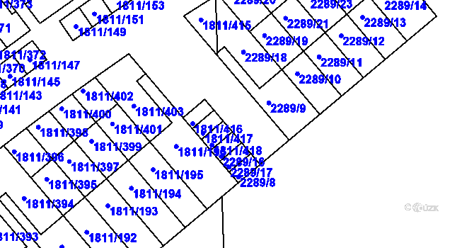 Parcela st. 2289/3 v KÚ Buštěhrad, Katastrální mapa