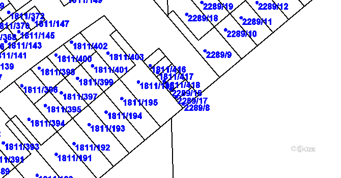 Parcela st. 2289/16 v KÚ Buštěhrad, Katastrální mapa