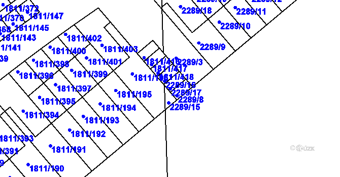 Parcela st. 2289/17 v KÚ Buštěhrad, Katastrální mapa