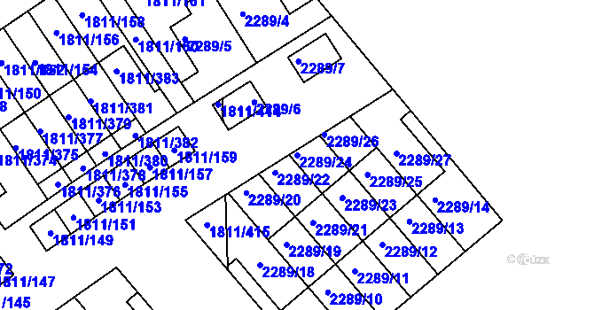 Parcela st. 2289/24 v KÚ Buštěhrad, Katastrální mapa