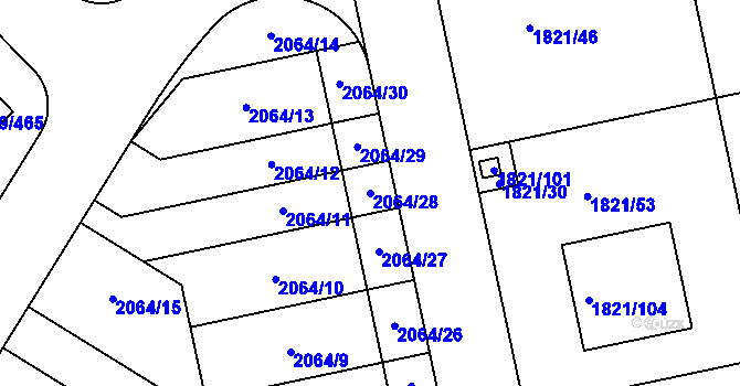 Parcela st. 2064/28 v KÚ Buštěhrad, Katastrální mapa
