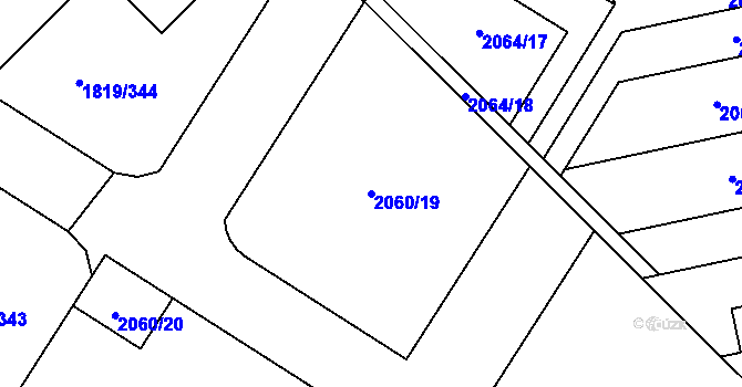 Parcela st. 2060/19 v KÚ Buštěhrad, Katastrální mapa