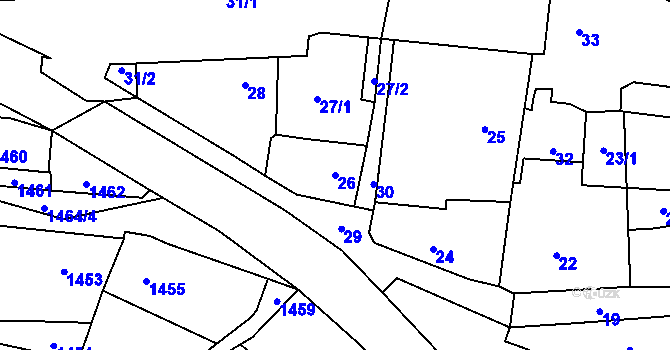 Parcela st. 26 v KÚ Buštěhrad, Katastrální mapa