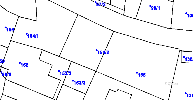 Parcela st. 154/2 v KÚ Buštěhrad, Katastrální mapa