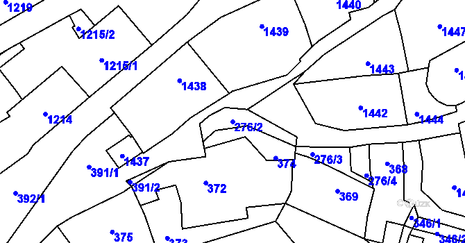 Parcela st. 276/2 v KÚ Buštěhrad, Katastrální mapa