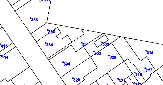 Parcela st. 331 v KÚ Buštěhrad, Katastrální mapa