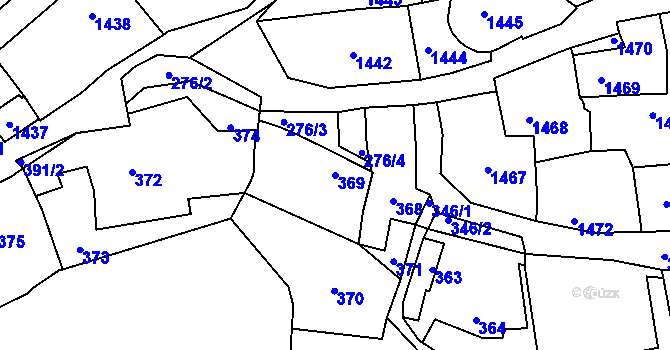 Parcela st. 369 v KÚ Buštěhrad, Katastrální mapa
