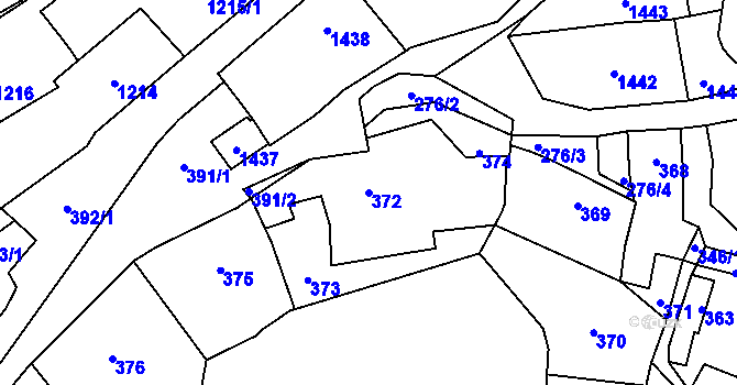 Parcela st. 372 v KÚ Buštěhrad, Katastrální mapa