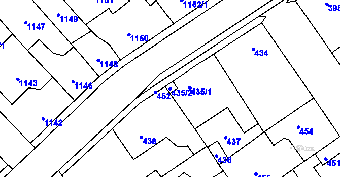 Parcela st. 435/2 v KÚ Buštěhrad, Katastrální mapa