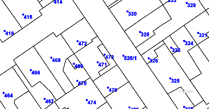 Parcela st. 473 v KÚ Buštěhrad, Katastrální mapa