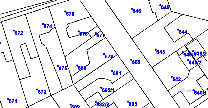 Parcela st. 679 v KÚ Buštěhrad, Katastrální mapa