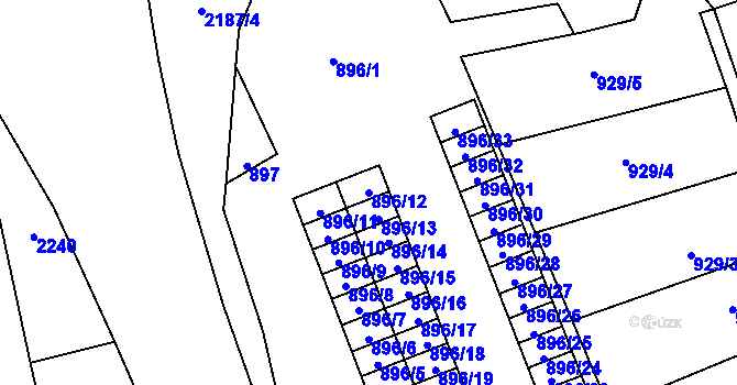 Parcela st. 896/12 v KÚ Buštěhrad, Katastrální mapa