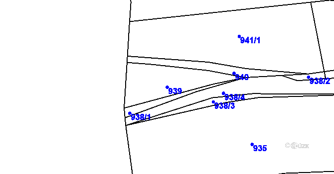 Parcela st. 939 v KÚ Buštěhrad, Katastrální mapa