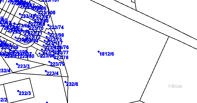 Parcela st. 1812/6 v KÚ Buštěhrad, Katastrální mapa