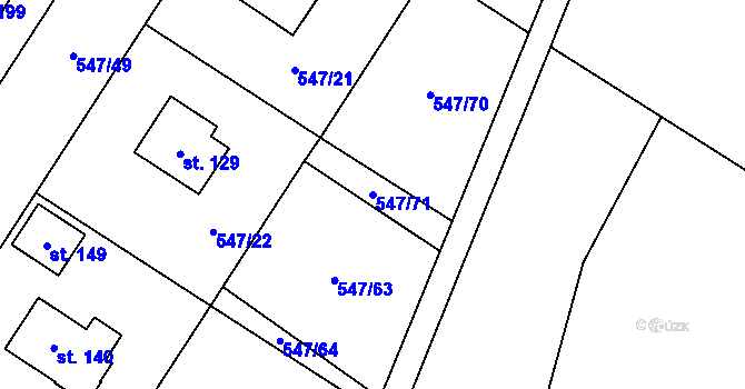Parcela st. 547/71 v KÚ Buzice, Katastrální mapa