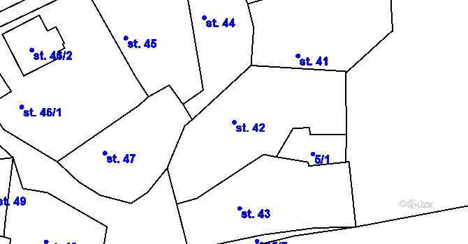 Parcela st. 42 v KÚ Buzice, Katastrální mapa
