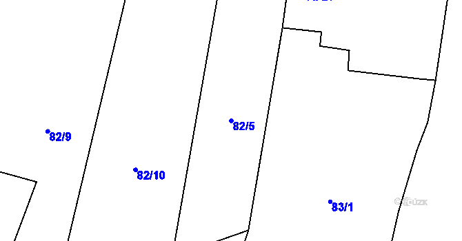 Parcela st. 82/5 v KÚ Buzice, Katastrální mapa