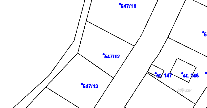 Parcela st. 547/12 v KÚ Buzice, Katastrální mapa