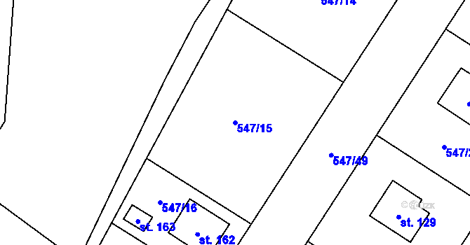 Parcela st. 547/15 v KÚ Buzice, Katastrální mapa