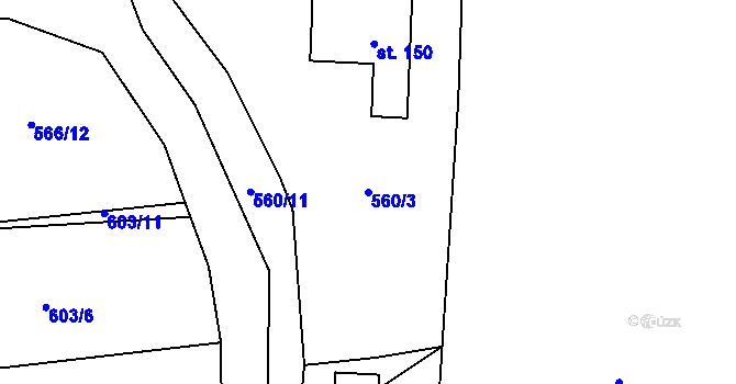 Parcela st. 560/3 v KÚ Buzice, Katastrální mapa