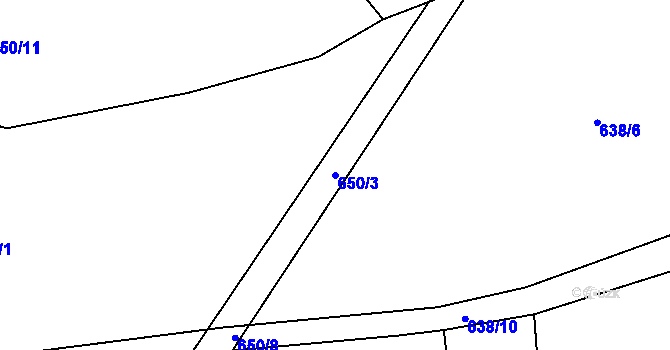 Parcela st. 650/3 v KÚ Buzice, Katastrální mapa