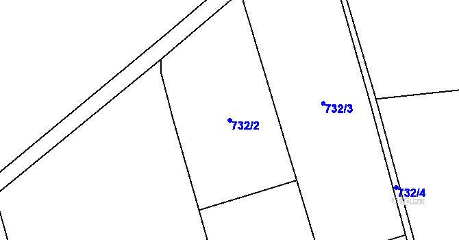Parcela st. 732/2 v KÚ Buzice, Katastrální mapa