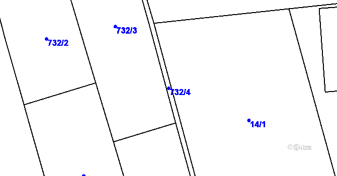 Parcela st. 732/4 v KÚ Buzice, Katastrální mapa