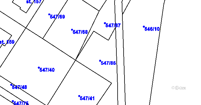 Parcela st. 547/56 v KÚ Buzice, Katastrální mapa