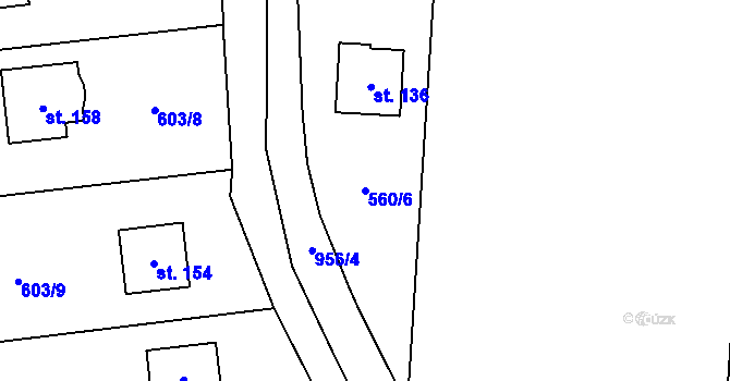Parcela st. 560/6 v KÚ Buzice, Katastrální mapa