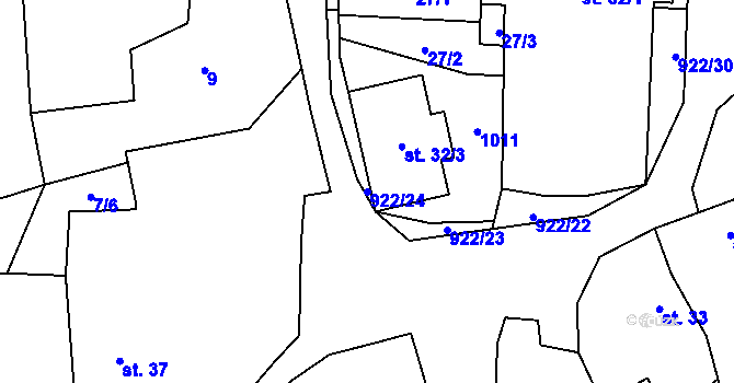 Parcela st. 922/24 v KÚ Buzice, Katastrální mapa
