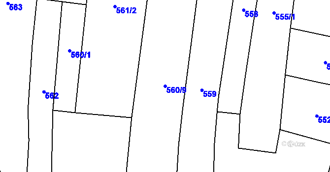 Parcela st. 560/9 v KÚ Buzice, Katastrální mapa