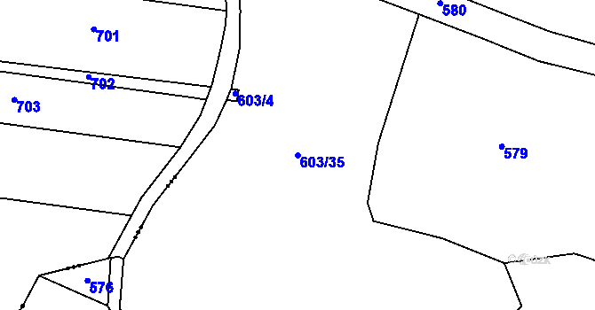 Parcela st. 603/35 v KÚ Buzice, Katastrální mapa