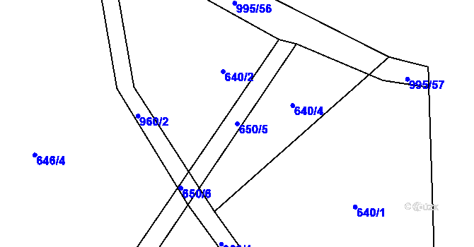 Parcela st. 650/5 v KÚ Buzice, Katastrální mapa