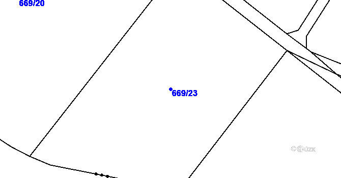 Parcela st. 669/23 v KÚ Buzice, Katastrální mapa