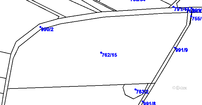 Parcela st. 762/15 v KÚ Buzice, Katastrální mapa