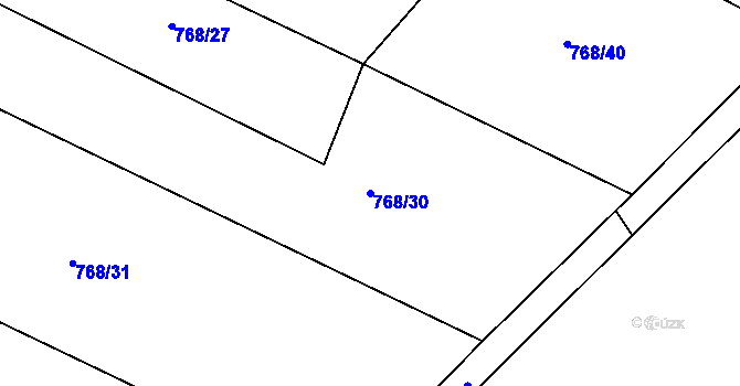 Parcela st. 768/30 v KÚ Buzice, Katastrální mapa