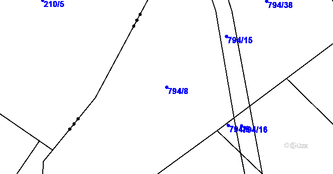 Parcela st. 794/8 v KÚ Buzice, Katastrální mapa