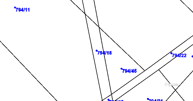 Parcela st. 794/18 v KÚ Buzice, Katastrální mapa
