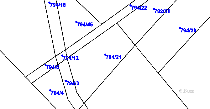 Parcela st. 794/21 v KÚ Buzice, Katastrální mapa