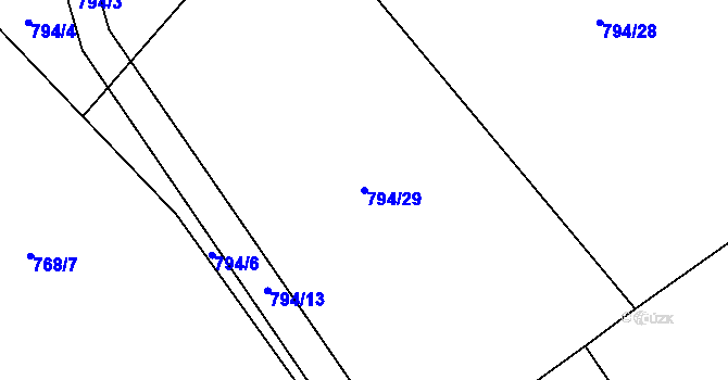 Parcela st. 794/29 v KÚ Buzice, Katastrální mapa