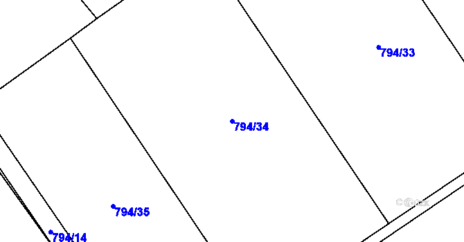Parcela st. 794/34 v KÚ Buzice, Katastrální mapa
