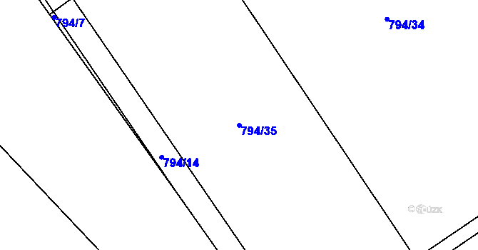 Parcela st. 794/35 v KÚ Buzice, Katastrální mapa