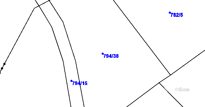 Parcela st. 794/38 v KÚ Buzice, Katastrální mapa