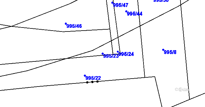 Parcela st. 995/23 v KÚ Buzice, Katastrální mapa