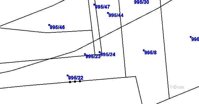 Parcela st. 995/24 v KÚ Buzice, Katastrální mapa
