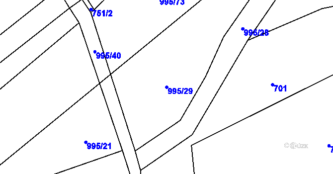 Parcela st. 995/29 v KÚ Buzice, Katastrální mapa