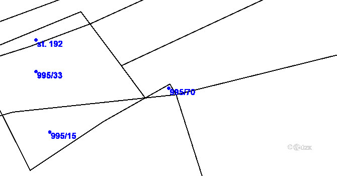 Parcela st. 995/70 v KÚ Buzice, Katastrální mapa
