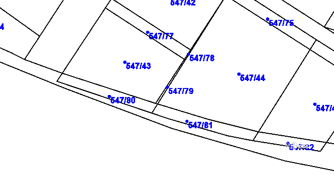Parcela st. 547/79 v KÚ Buzice, Katastrální mapa