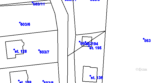 Parcela st. 560/12 v KÚ Buzice, Katastrální mapa